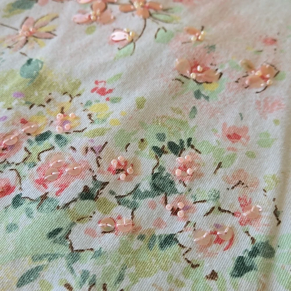Short Sleeve Colorful Floral Top - Picture 7 of 8